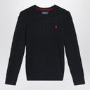 Polo Ralph Lauren Black cable-knit crewneck sweater