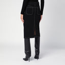 Courreges Courrèges Black denim midi skirt