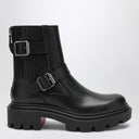 Bota biker preta de couro Christian Louboutin