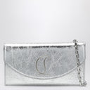 Bolso de mano de cuero laminado plateado Christian Louboutin Loubi54
