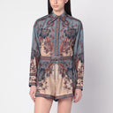 ZIMMERMANN Blue/cream Ascension shirt with floral print