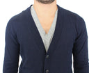 Chic Blue Wool Blend Cardigan Sweater Ermanno Scervino