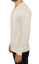 Off-White V-Neck Wool Blend Pullover Ermanno Scervino