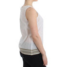 Elegant White Bow-Detailed Sleeveless Top Ermanno Scervino