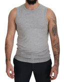 Chic Gray Sleeveless Crewneck Tee - Allure Absolue
