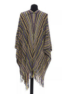 Multicolor Wool Women Poncho - Allure Absolue