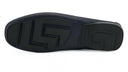 Elegant Navy Blue Calf Leather Loafers Versace