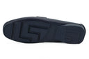 Elegant Navy Blue Calf Leather Loafers Versace