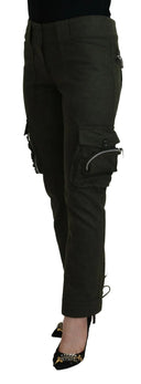 Elegant Tapered Green Wool-Blend Pants - Allure Absolue