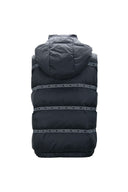 Elegant Black Logo Band Vest with Detachable Hood Versace