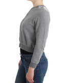 Chic Gray Cotton Blend Short Cardigan Ermanno Scervino