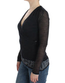 Deep V-neck Black Wool Blend Sweater Ermanno Scervino