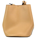 Lorne Small Camel Haymarket Check Pebble Leather Bucket Handbag Purse Burberry
