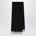 Cachecol preto de lã Polo Ralph Lauren com franjas