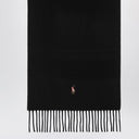 Cachecol preto de lã Polo Ralph Lauren com franjas