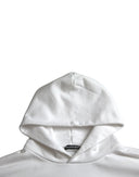 White Cotton Logo Hooded Pullover Sweatshirt Sweater Balenciaga