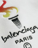 White Cotton Logo Hooded Pullover Sweatshirt Sweater Balenciaga