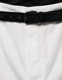 White Cotton Men Dress Tapered Pants - Allure Absolue