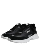 Black Canvas Quad Fabric Medusa Low Top Sneaker Shoes Versace