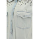 Camicia di denim blu
