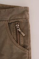 Chic Brown Casual Cotton Pants - Allure Absolue