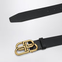 Balenciaga schwarzer Ledergürtel BB