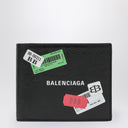 Carteira dobrável quadrada preta Balenciaga para dinheiro