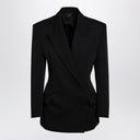Valentino chaqueta negra de lana cruzada