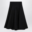 Falda midi de seda negra con volantes de Valentino