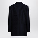 Valentino marineblaue zweireihige Jacke Toile Iconographe