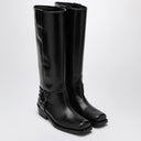 Valentino Garavani Black leather Biker Rockstud high boot