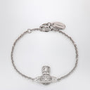 Pulsera con logotipo Orb de platino de Vivienne Westwood con cristales