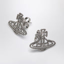 Vivienne Westwood Platin Orb Logo-Ohrringe