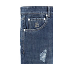 Blaue Baumwoll-Jeans mit geradem Bein