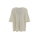 T-shirt bianca in cashmere