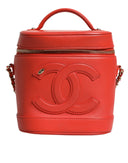 Orange Coco Mark Vanity Chain Shoulder Hand Purse Chanel