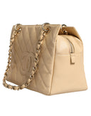 Beige Caviar De Coco Chain Leather Purse Bag Chanel