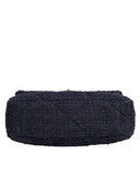 Dark Blue Medium Flap Tweed CC Gold Gray Chain Shoulder Bag Chanel