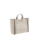 Beige Baumwoll-Handtasche