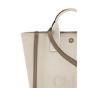 Beige Baumwoll-Handtasche