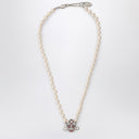 Vivienne Westwood Kitty Pearl necklace with platinum finish