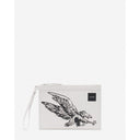 White Leather Men Pouch Wallet Lanvin