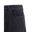 Calça Jeans Preta de Algodão com Perna Reta