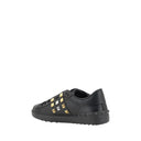 Schwarze Kalbsleder Bos Taurus Low-Top-Sneaker