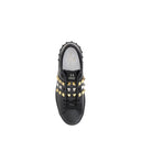 Schwarze Kalbsleder Bos Taurus Low-Top-Sneaker