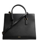 Black Large Leather Top Handle Shoulder Crossbody Bag Versace