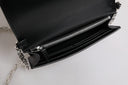 Black Calfskin Leather Chain Strap Shoulder Crossbody Bag Versace