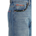 Jeans blu in cotone a gamba dritta