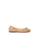 Beige Patent Leather Flat Shoe