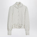 Valentino White single-breasted jacket with black polka dots